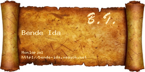 Bende Ida névjegykártya