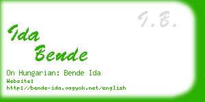 ida bende business card